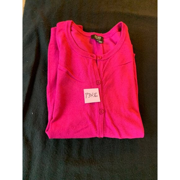 Jones New York Signature Womens Size XXLarge Fuchsia Cardigan Sweater - Picture 11 of 11